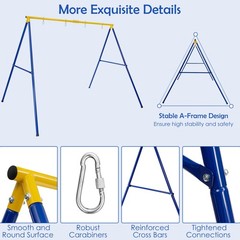 660 LBS Heavy-Duty Metal Swing Frame Extra Large Swing Stand for Kids and Adults