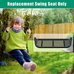 Heavy-Duty 17″ Metal Frame Swing Seat with 2 Carabiners, Swing for Backyard P…