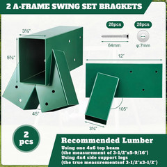 3 Pcs Heavy Duty Swing Set Bracket Kit – 3 A-Frame Hardware for DIY Outdoor Play