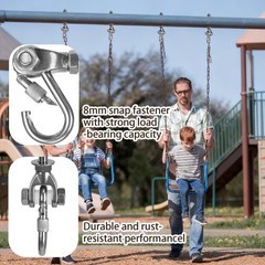 Dakzhou 4 Heavy Duty Stainless Steel 180° Swivel Swing Hooks Hangers 800LBS
