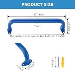 17 Inch Monkey Bars Heavy Duty Metal Playground Handles,Blue 6 Pack Blue-6pcs
