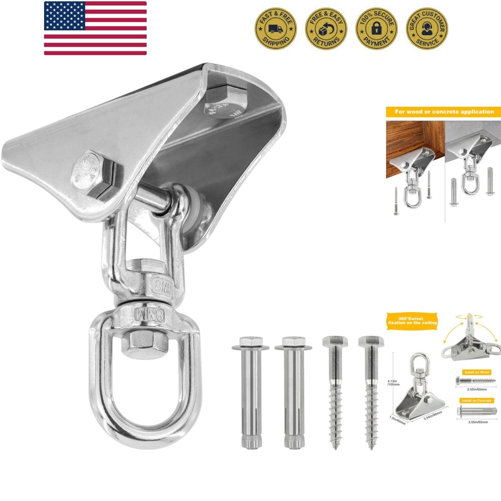 Heavy Duty Swing Hangers for Wooden Sets 2000 LB Capacity 360 Swivel Stainles…