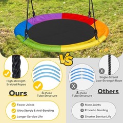 40″ Saucer Tree Swing Outdoor Flying Saucer Rope Swing Platform Swing for Kids