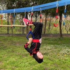Double Ninja Slackline Obstacle Course for | 110 Foot Line | Monkey Bars Play…
